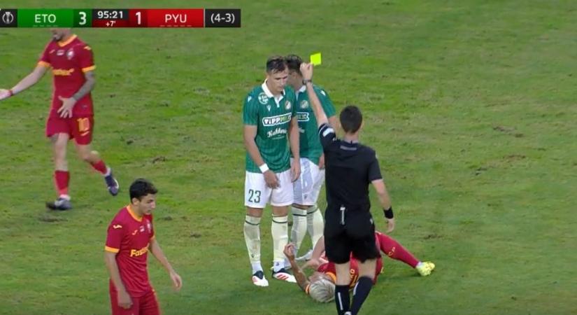 Két sárgát kapott a győri focista, mégsem állította ki a bíró