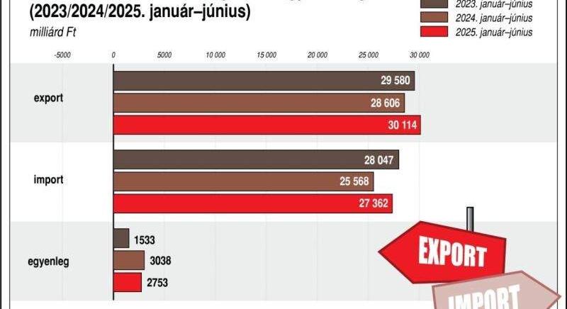 KSH: júniusban 978 millió euró volt a termék-külkereskedelmi többlet