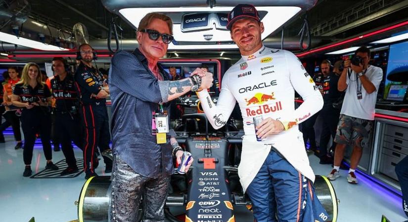 Axl Rose találkozott kedvencével, Max Verstappennel