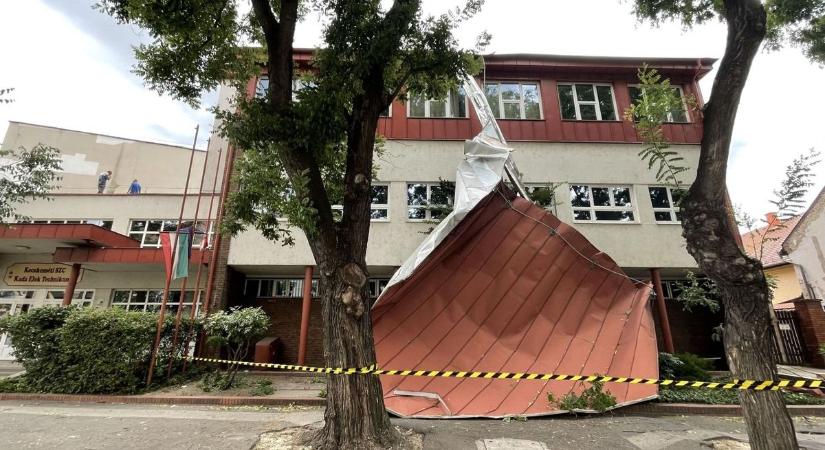 Kritikus károkat okozott a vihar a kecskeméti iskolában, a tanévkezdés is veszélybe kerülhet