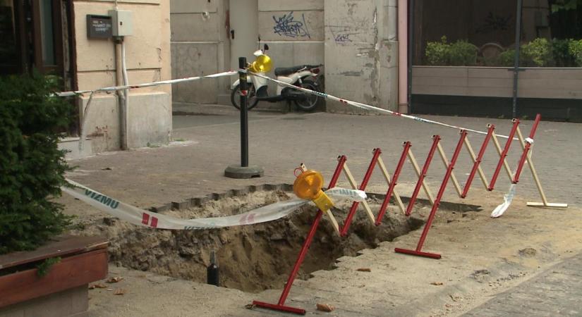 Csőtörés volt hétvégén a belvárosban