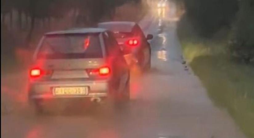 Az Eger és Noszvaj közti utat megviselte a szakadó eső  videó