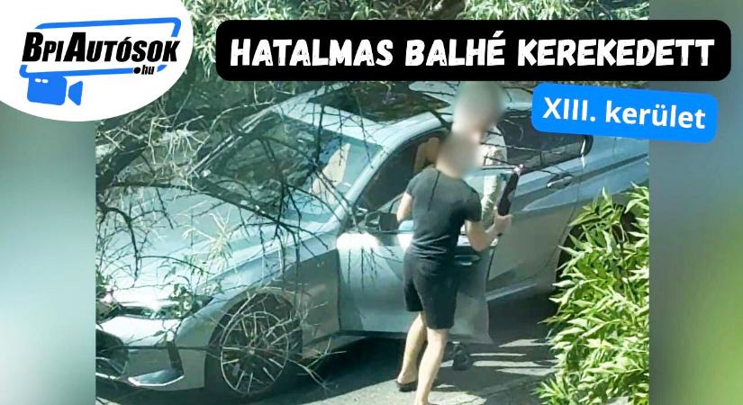 Hatalmas balhé kerekedett – a végén egyikük a motorháztetőn kötött ki