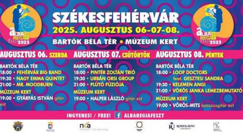 Indul az Alba Regia fesztivál, a Fehérvár Big Band, Nagy Emma és a Mr. MOODBURN kezdi a sort