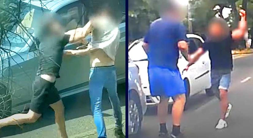 Autósok brutális verekedése az Árpád hídnál és Csepelen, kalapáccsal akart ütni az egyik, a másik durván földre verte a másikat – Videó