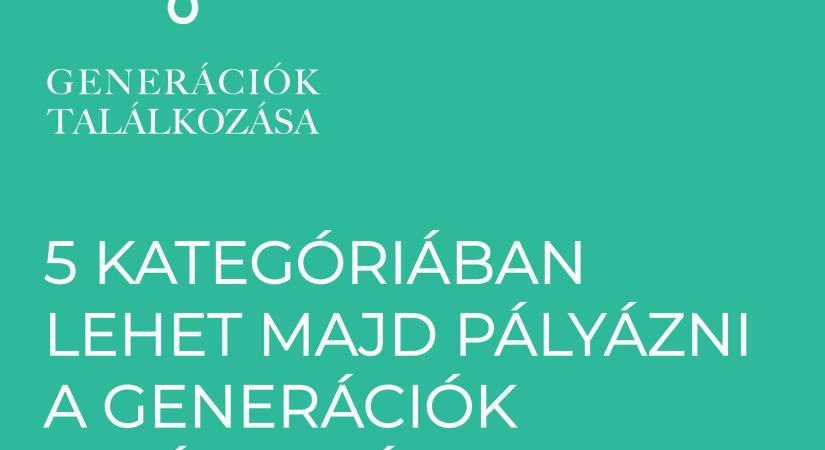 Első alkalommal hirdetik meg a Generációk Találkozása díj pályázatait