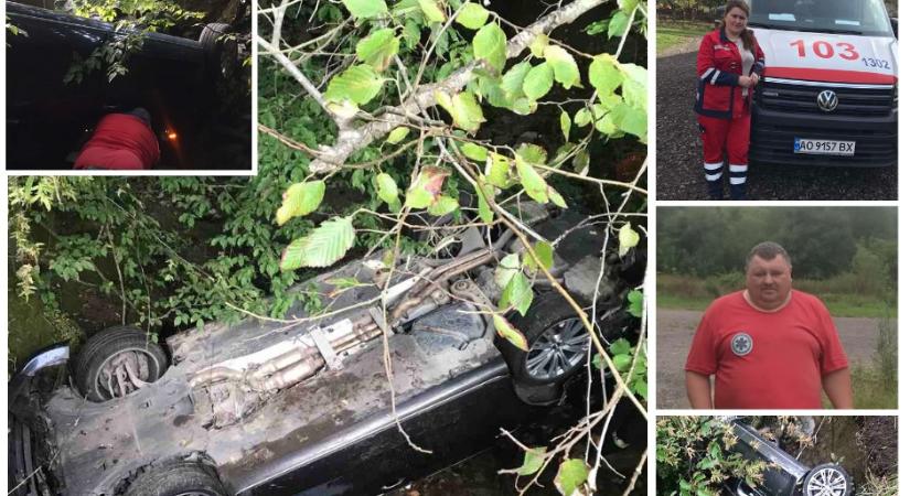 Autó zuhant a szakadékba az Ungvári járásban – a sofőrt kimentették