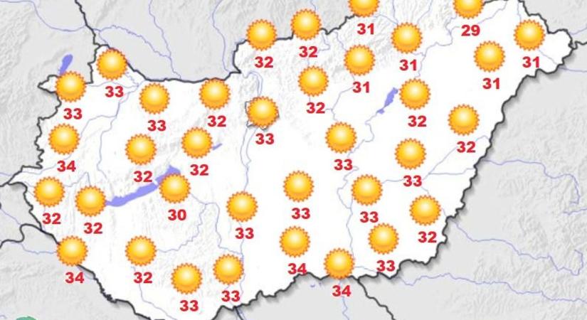 Tökéletes nyári nap jön pénteken, legalábbis ami az időjárást illeti