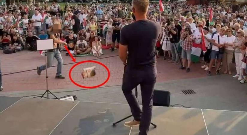 ‘Magyar Péternek üzenem: felhívásának, miszerint legközelebb jobban célozzak, azaz nyugodtan dobjam meg, nem teszek eleget’ – nyomatékosította a szotyi-dobáló