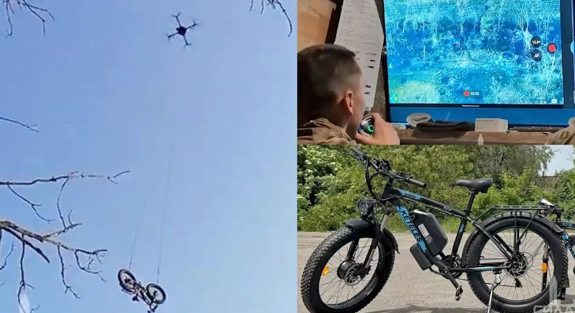 Drónról ledobott villanybicikli mentett meg egy ukrán katonát