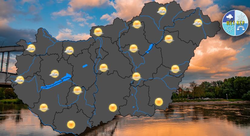 39 fokot is mérhetünk, késő délutántól egy gyenge hidegfront érkezik