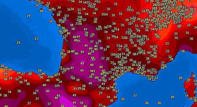 40-43 fokos kánikula söpör végig Dél-Franciaországon