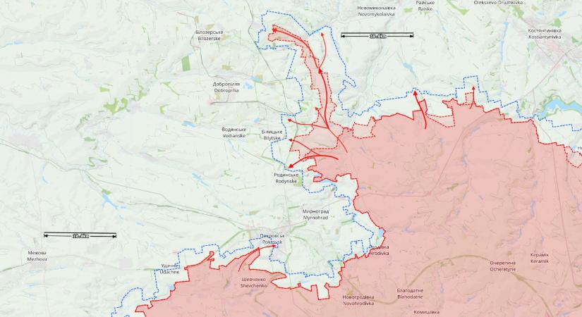 11 kilométeresnél mélyebb orosz áttörés Pokrovszk felett