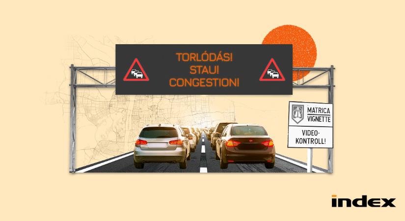 Kamion és két személyautó ütközött az M1-es autópályán, 7 kilométeres a torlódás