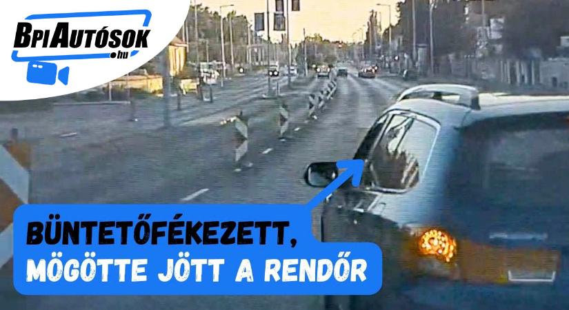 Büntetőfékezett a Tesla taxi előtt – Pechére rendőr jött mögötte a Szentendrei úton