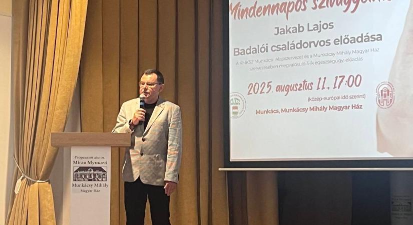 Jakab Lajos doktor előadása a Munkácsy Mihály Magyar Házban - Mindennapos szívügyeink