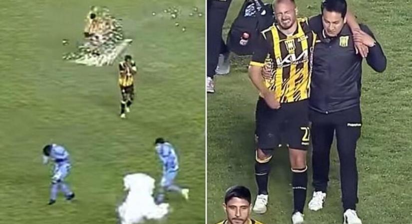 Megrázó videó! Botrányt okozott a tűzijáték, megsérült a focista nemi szerve