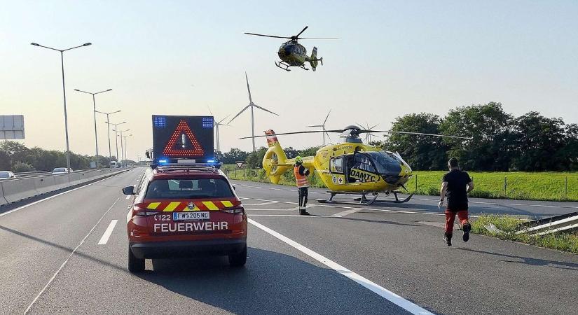 Súlyos baleset: két mentőhelikopter is landolt az osztrák autópályán