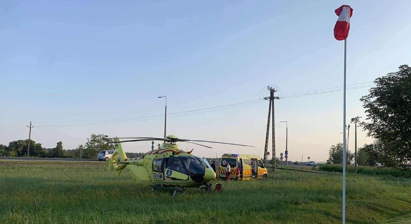 Épphogy kialakították a leszállót, máris súlyos betegért landolt a mentőhelikopter