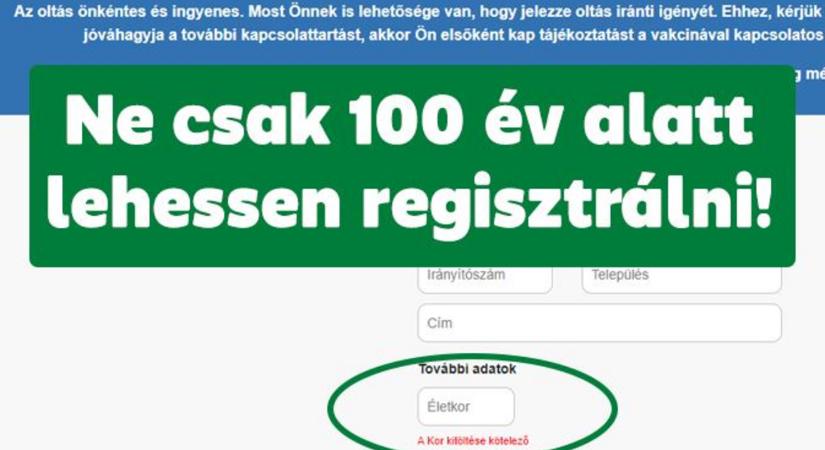 Százévesnél idősebbek nem regisztrálhatnak koronavírus elleni oltásra Magyarországon