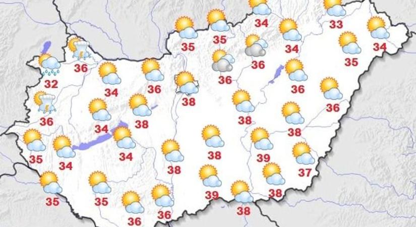 Perzselő hőség és zivatarveszély várható szombaton