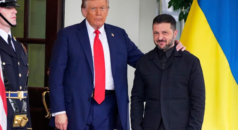 Megérkezett Zelenszkij a Fehér Házba, Trump üdvözölte