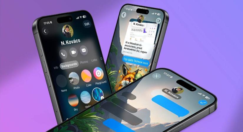 Háttér cseréje csevegéseknél a Messages appban iOS 26 alatt