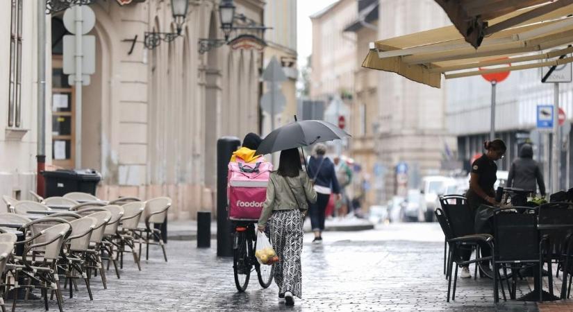 Zivatarokkal, heves esőzésekkel érkezik a lehűlés