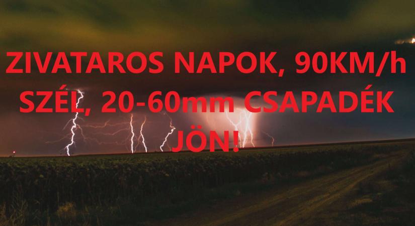 Csütörtökön heves zivatarok érkeznek!