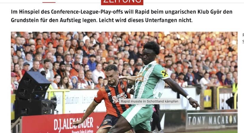 Két vezető osztrák lap is arról írt, hogy az ETO “megoldható feladat” a Rapid Wien számára