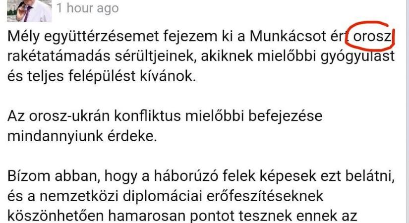 Bár Sulyok Tamás ‘óvatosságból’ kivette az ‘orosz’ szót Facebook posztjából, a Kossuth Rádió simán bemondta, hogy az oroszok támadták rakétával Munkácsot