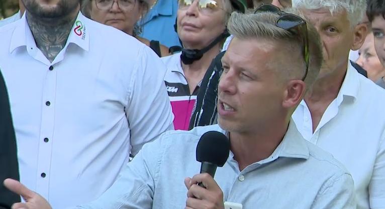 Magyar Péter tatai börzéjén is a HírTV volt a fő téma  videó