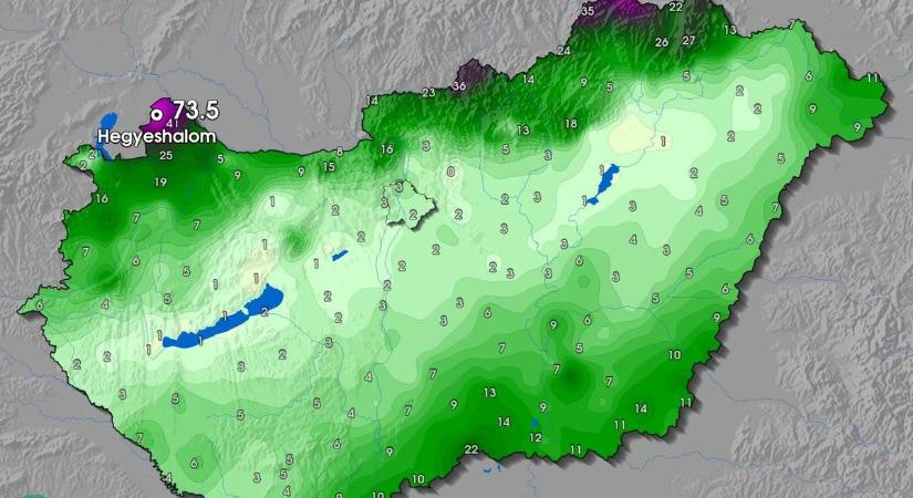 Ezen a településen esett a legtöbb csapadék
