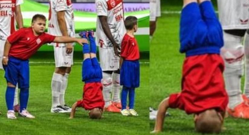 Ha már adta a tévé, miért ne!? Ellopta a show-t a kísérő kisfiú a Szpari - Diósgyőr meccs előtt