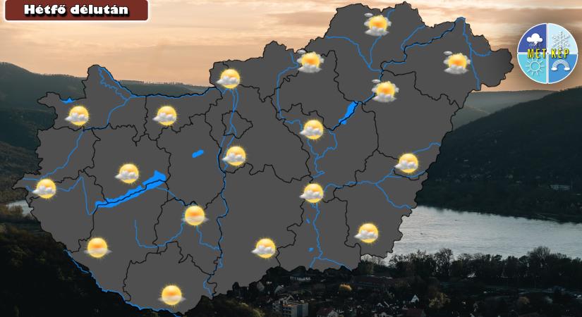 Hideg idővel indul a hétfő hajnal, délután kellemesen meleg időben lesz részünk