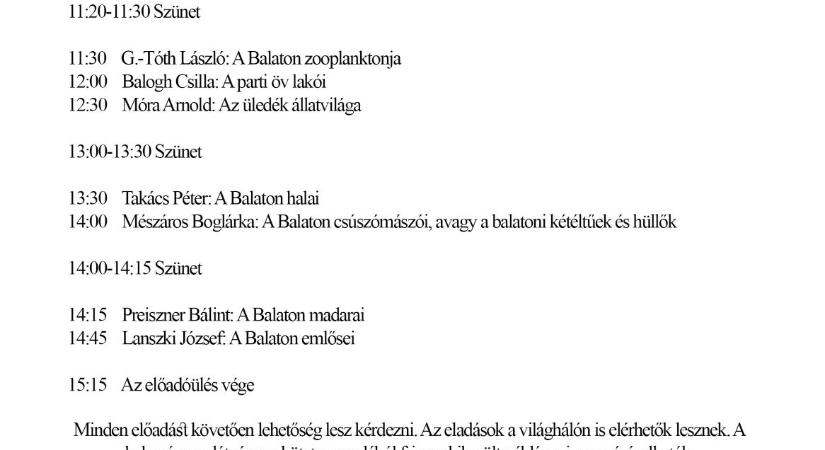 Balatoni Természetkalauz online előadóülés