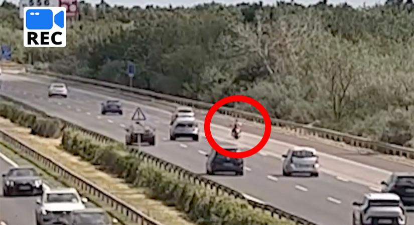 Videón a drámai pillanatok –Hajszálon múlt a tragédia az M7-esen