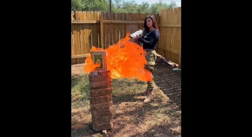 Lángszórót ragadott és szénné égetett egy koránt: bejelentkeztek Texas kormányzójának (VIDEÓ)