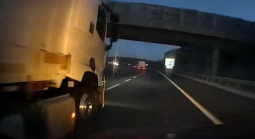 Videó: Mentálisan alkalmatlan kamionos húzta rá a kormányt egy autósra az M0-son