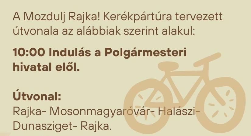 Biciklitúra startol és ér célba Rajkán