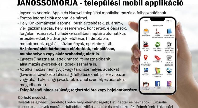 Megújult a városi applikáció Jánossomorján