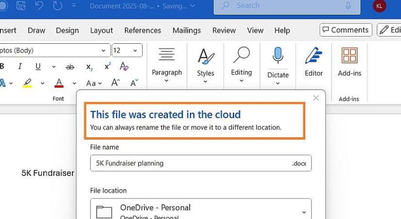 Automatikusan "le fogja nyúlni" az összes új Word dokumentumot felhője számára a Microsoft