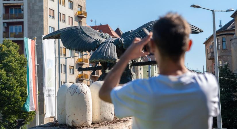 Tojásokat rakott a hegyvidéki Turul-szobor