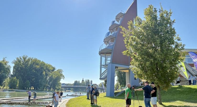 100 millió forintos önkormányzati támogatásból újult meg a kajak-kenu céltorony Győrben