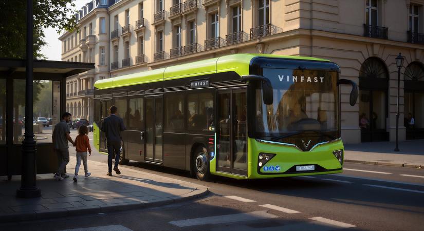 VinFast elektromos buszok bemutatója Brüsszelben