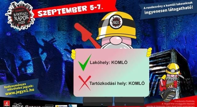A tartózkodási hely nem elég az ingyenes belépéshez a Bányásznapokon