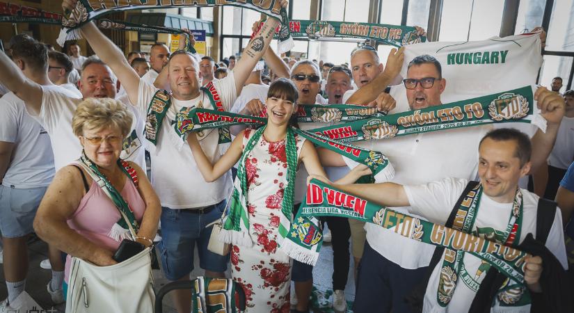 Fotó, videó: elindult az ETO-szurkolók különvonata Bécsbe!