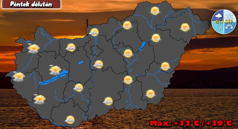 Holnap tetőzik a hőség, majd szombatra hidegfront érkezik