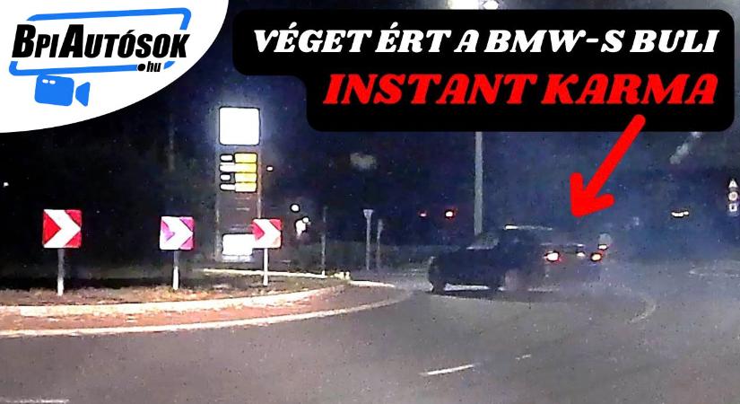 A második körnél ért véget a mutatvány – rendőrautó kapcsolta le a driftelő BMW-st Debrecenben