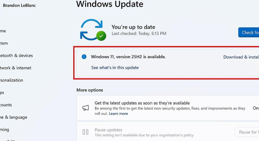 Letölthetővé tette a Windows 11 25H2 verzióját a Microsoft